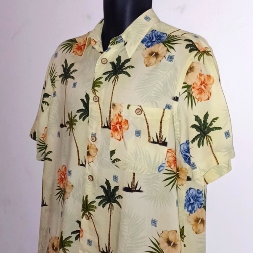 RON CHERESKIN Palm Tree Tropical Vacation Shirt, M - Picture 3 of 6